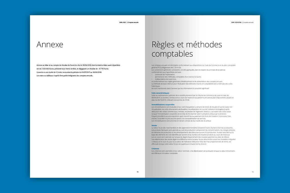 Design plaquette bilan comptable